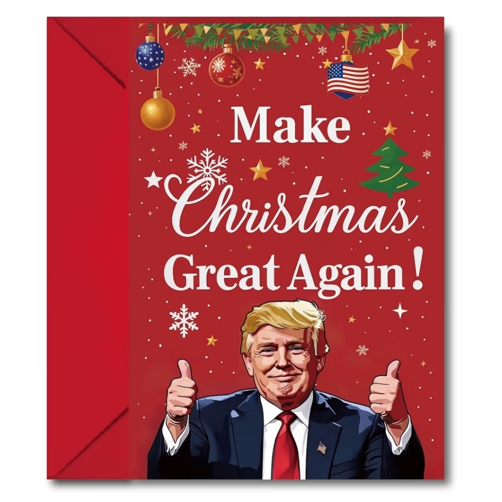 Donald Trump Make‎ Christmas Great Again Greeting Card with Red Envelope Blank